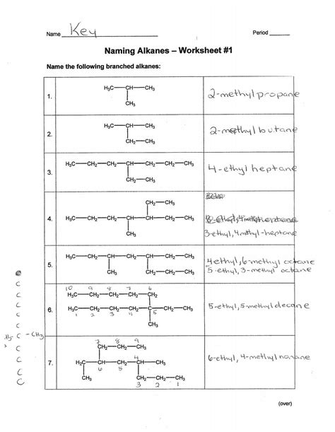 Naming Alkanes Worksheet 1 Answers - Worksheet Now