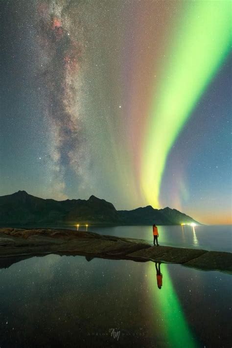 The Northern Lights above Senja Island in Norway. Captured by the super ...