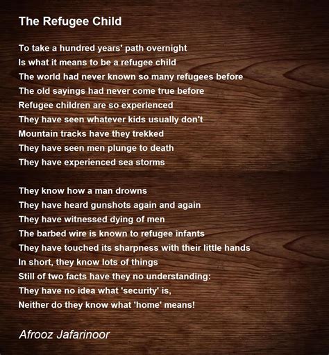 The Refugee Child - The Refugee Child Poem by Afrooz Jafarinoor