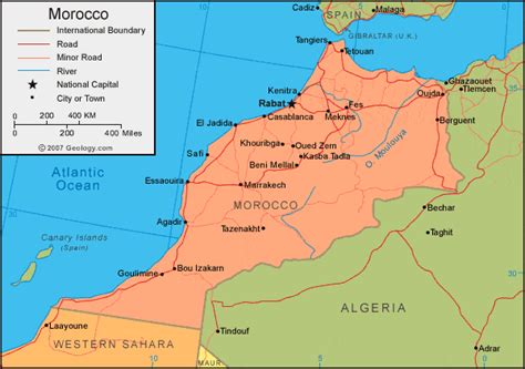 Morocco Map and Satellite Image