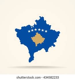 Map Kosovo Kosovo Flag Colors Stock Vector (Royalty Free) 427161934 ...