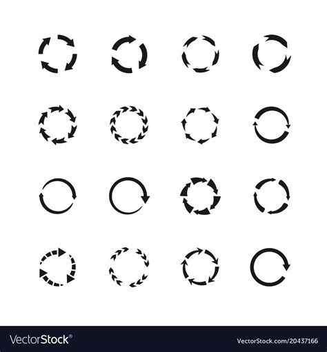 Round motion arrow symbols circle arrows Vector Image