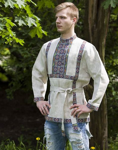 Traditional Russian Shirt Kosovorotka Slavic Shirt Men, 52% OFF