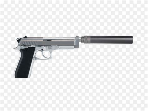 Pistol with a silencer isolated on transparent background PNG - Similar PNG