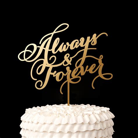 Always and Forever Wedding Cake Topper in Gold Soirée