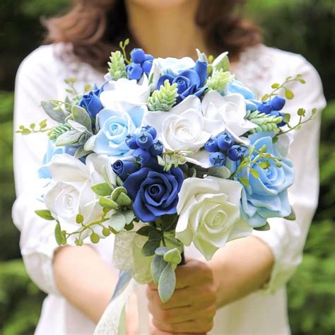 Blue Roses Wedding Bouquet - Handmade With Love | Oriflowers