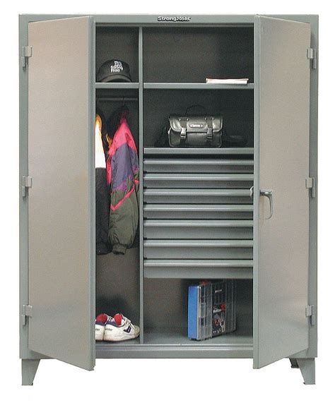 STRONG HOLD Heavy Duty Pegboard Cabinet, Dark Gray, 78 in H X 48 in W X ...