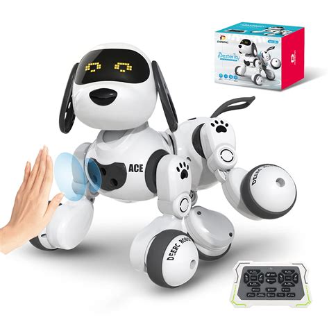 DEERC Remote Control Dog Robot Toys for Kids Programmable Smart RC ...