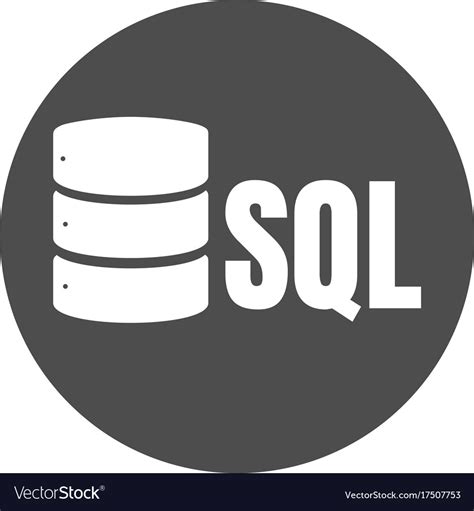 Sql database icon logo design ui or ux app Vector Image