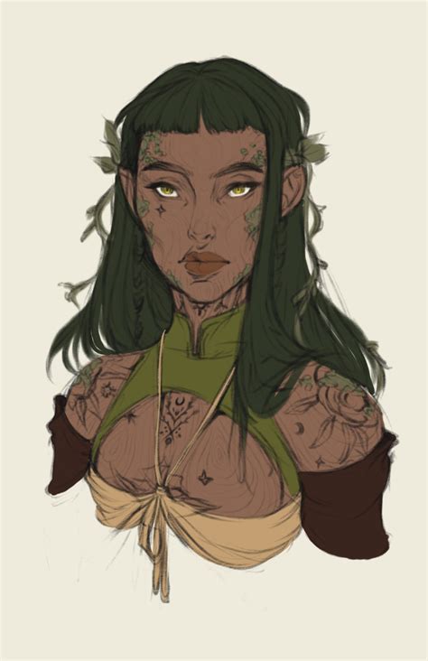 My Earth Genasi Monk (Woodland Style) [OC] [ART] : r/DnD