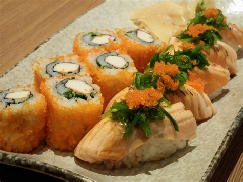 Free photo: Salmon Sushi - Asia, Japan, Tasty - Free Download - Jooinn