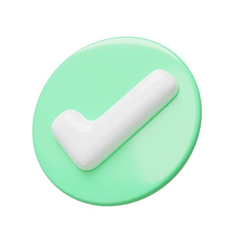 3D Realistic check mark button icon. Green circle with white tick ...