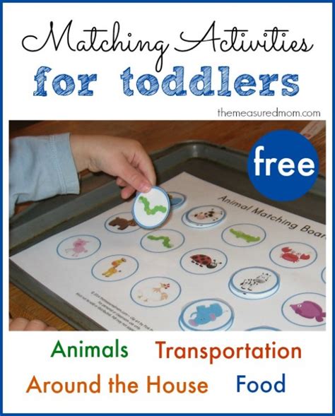 Printable Free Matching Activities for Toddlers - The Measured Mom