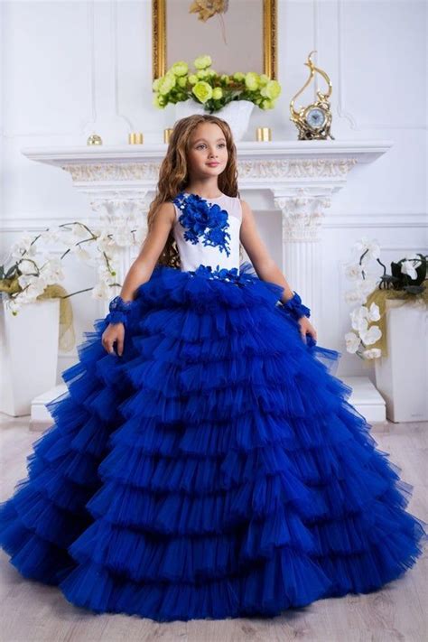 Beautiful Royal Blue Flower Girl Dress - Birthday Wedding Party Holiday ...