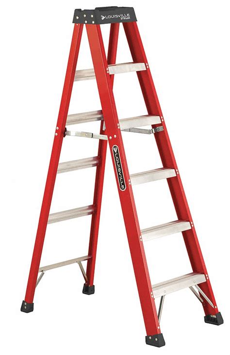 LOUISVILLE, 6 ft Ladder Ht, 5 Steps, Stepladder - 55NN70|L-3416-06 ...