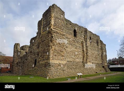 The ruins of the Norman Canterbury Castle Keep, Canterbury, Kent, UK ...