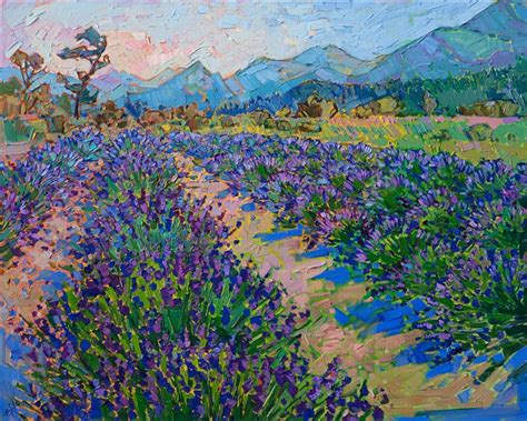 Lavender Fields - Contemporary Impressionism Paintings by Erin Hanson