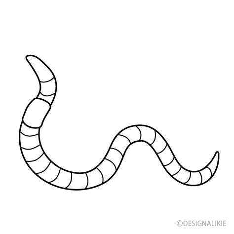 Earthworm Black and White Free PNG Image｜Illustoon