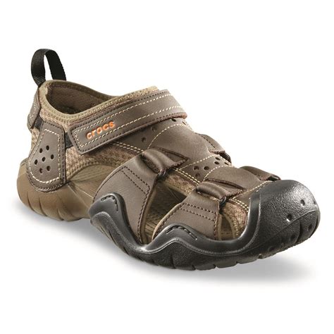 Crocs Men's Swiftwater Leather 2.0 Fisherman Sandals - 676669, Sandals ...