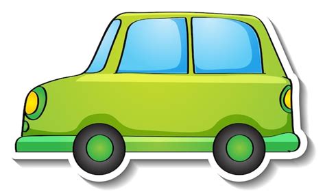 Free Vector | Compact car cartoon sticker on white background