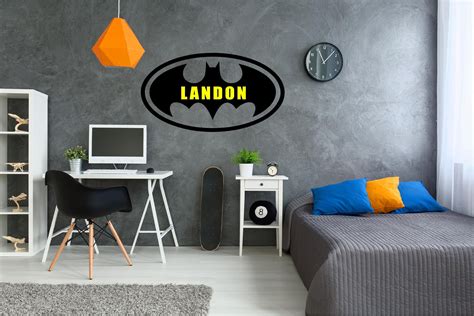 BATMAN WALL DECAL Custom Name Vinyl Sticker Bedroom Decor | Etsy ...