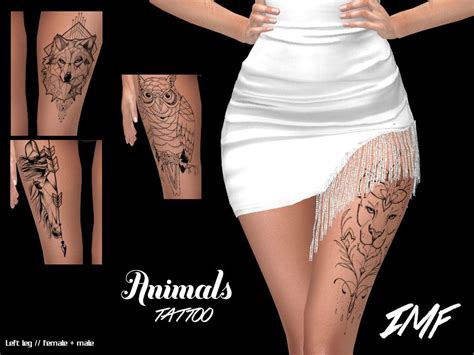 Stunning Animal Tattoo Leg Designs for Sims 4