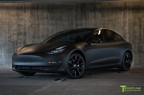 Matte Black Tesla Model 3 – T Sportline - Tesla Model S, 3, X & Y ...