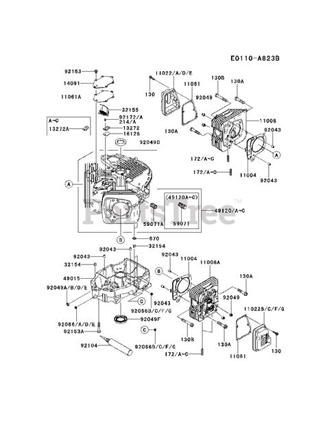 Kawasaki FX691V-DS11 - Kawasaki Engine CYLINDER/CRANKCASE Parts Lookup ...