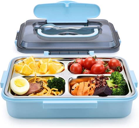 Bento Box with 4 Compartment for Adult Eco-Friendly Portable Food ...