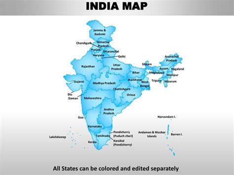 India country editable powerpoint maps with states and counties