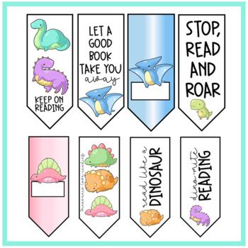 Dinosaur Decor // Bookmarks by The Imagination Fairy | TpT