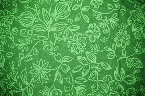 Green Fabric with Floral Pattern Texture – Photos Public Domain