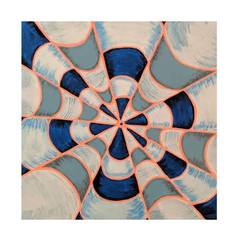 Op Art, Blue and Orange, Painting on Canvas, Optical Illusion, Abstract ...