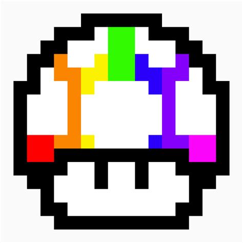 Rainbow Mario mushroom pixel art | Pixel Art Maker