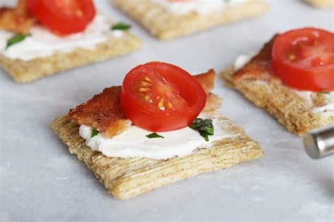 Easy Triscuit Appetizer Recipe with Bacon, Tomato, & Cream Cheese