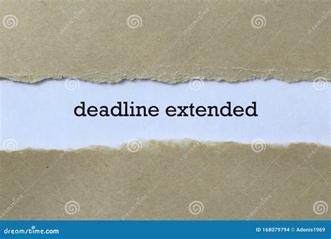 Deadline extended on paper stock photo. Image of dirty - 168079794