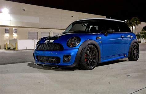 Mini Cooper S Tuning Kit John Cooper Works blue and white + blacks rims ...