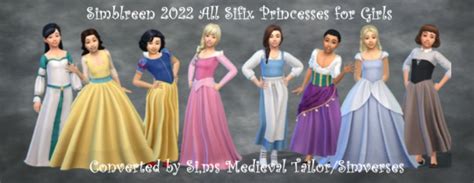 Sifix Disney Princess Dresses for Girls - The Sims 4 Create a Sim ...