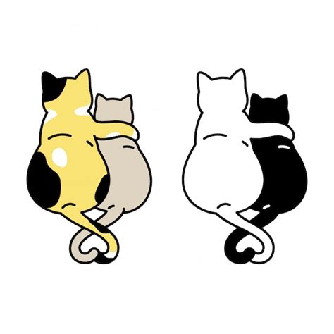 Premium Vector | Cat cartoon kitten hug illustration