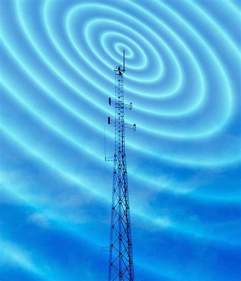 Radio Mast With Radio Waves Photograph by Mehau Kulyk - Fine Art America