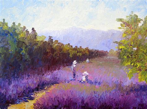 Lavender Fields Painting by Terry Chacon