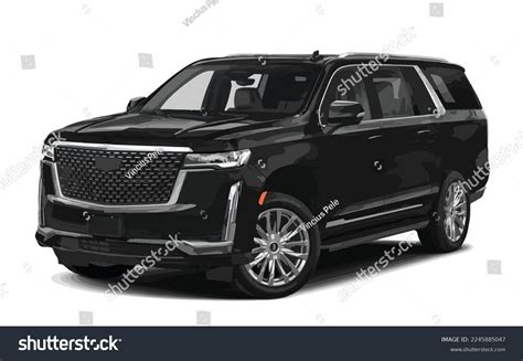 Black Suv Offroad 3d Car Cadillac Stock Vector (Royalty Free ...