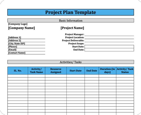 Project Plan Outline Usl Format Template How To Plan Templates Outline ...