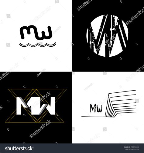 Mw Logo Design Vector Black White Stock Vector (Royalty Free ...