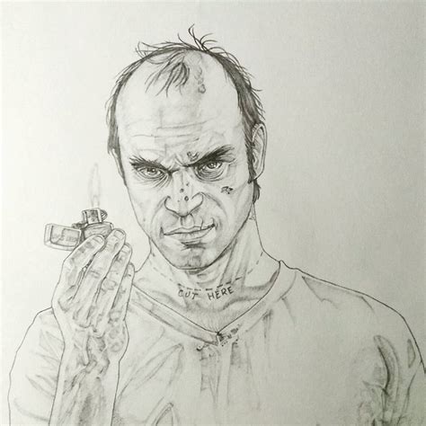 Really enjoyed drawing Trevor from GTA 5. Such a great character in a ...