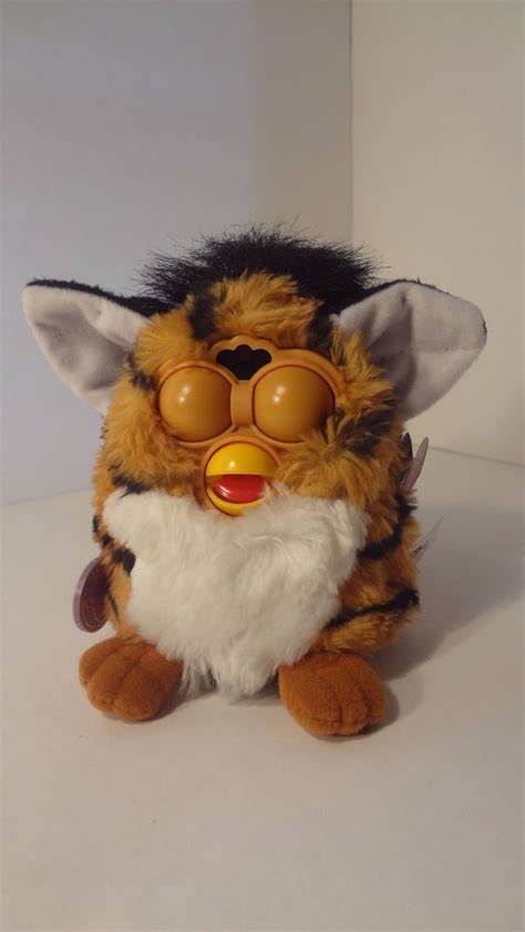 1999 Tiger Striped Furby w/Original Tag Tiger Electronics Working ...