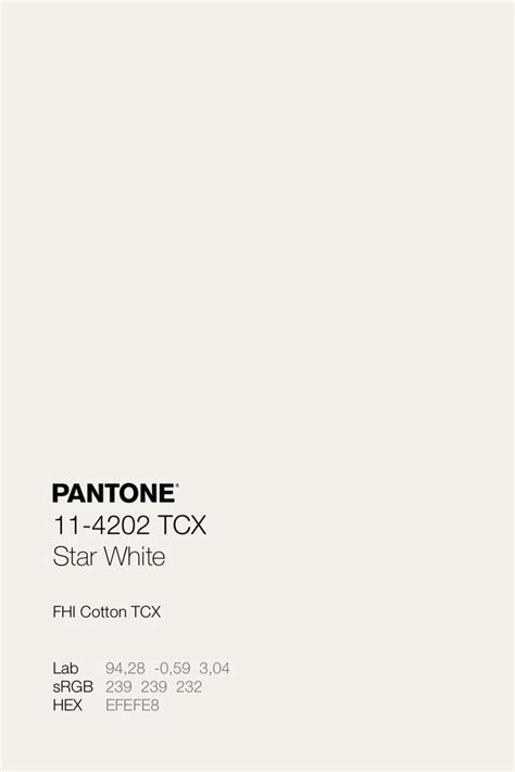 PANTONE 11-4202 TCX Star White Color Code | Pantone colour palettes ...