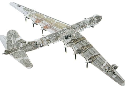 Convair B-36 Peacemaker Cutaway Drawing in High quality