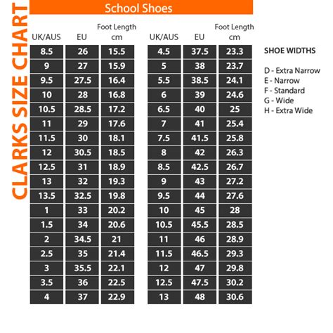 Clarks Shoe Size Chart - Greenbushfarm.com