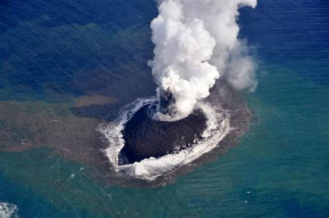 The Eruption Of An Underwater Volcano Gives Birth To An Island Off The ...